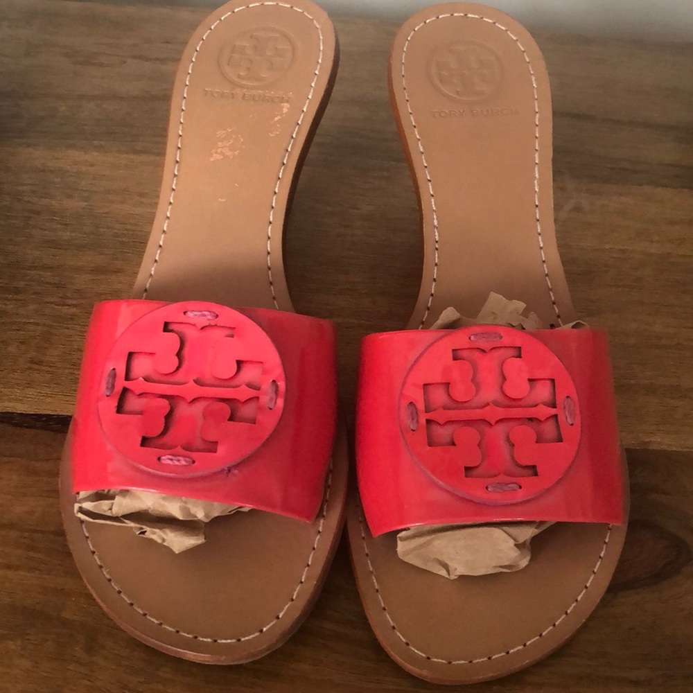 TORY BURCH 8 1/2 | HOT PINK MULES 8 1/2 | low heel slIp ons 8 1/2